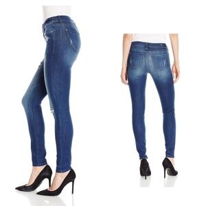 Kensie Jeans Distressed Ultra Silken Skinny Jeans